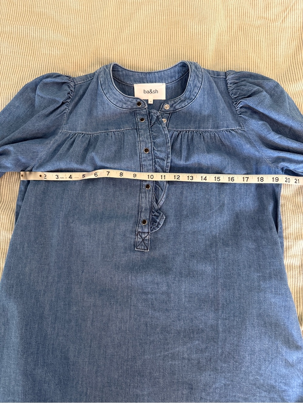 ba&sh denim puff-sleeve dress - Picture 5 of 9